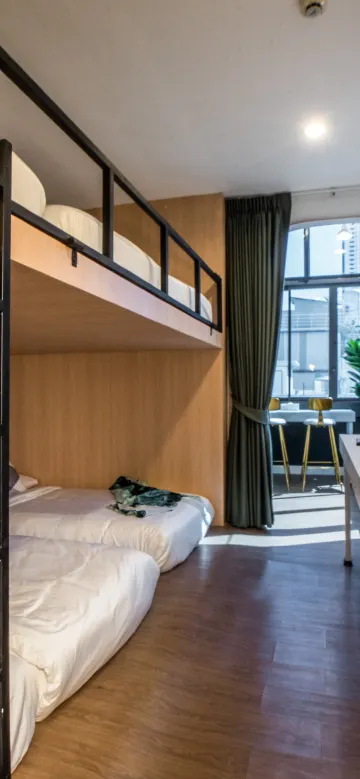 ห้องครอบครัวพร้อมสวนดาดฟ้าส่วนตัว (เตียงเดี่ยว 6 เตียง) ห้ามสูบบุหรี่