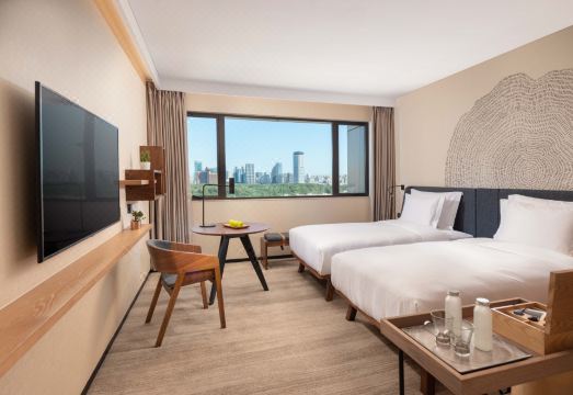 베이징 싼리툰 서우베이자오룽 호텔의 세련된 라운지