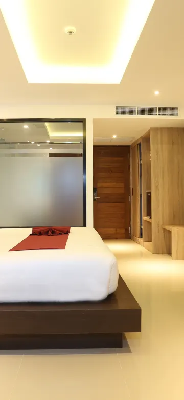 ห้องทวินหรือคู่ดีลักซ์พร้อมระเบียง(ไม่มีวิว)