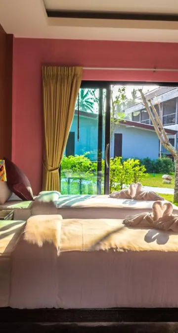 ห้องเตียงแฝด พร้อมวิวสวน