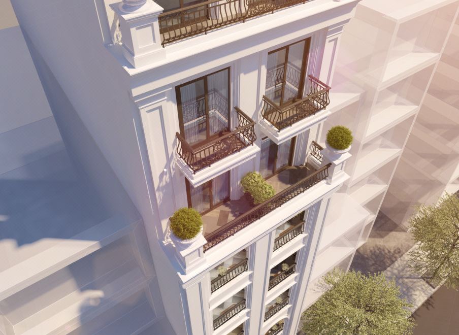 [카나리아 호텔 하노이의 깔끔한 외관]