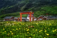 Shandan Army Horse Farm Huaixi Holiday Town - vue sur la montagne