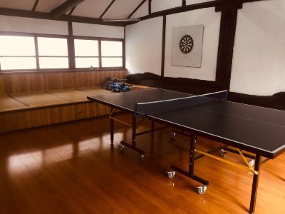 卓球 赤ちゃん、お子様と楽しめる！ 卓球BBQミニブタやぎ、北アルプス眺めて散歩♪ 信州古民家貸切！の写真