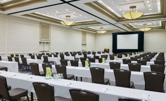 a large conference room filled with rows of chairs and tables , ready for a meeting or event at Delta Hotels by Marriott Baltimore Hunt Valley