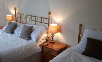 a bedroom with two beds , one on the left side and another on the right side of the room at Rigg House B&B