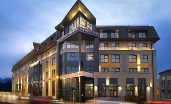 "a modern building with a large sign that reads "" the royal prince hotel "" in front of it" at Talbot Hotel Wexford