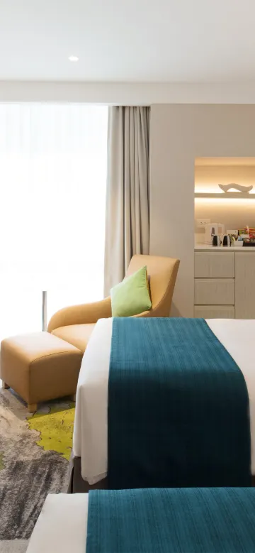 เตียงเดี่ยว 2 เตียงพรีเมี่ยมพร้อมสิทธิ์เข้าใช้บริการเลานจ์