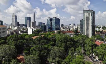 Bangkok, with its downtown area and towering skyscrapers, can be admired from the rooftop at Sofitel Saigon Plaza