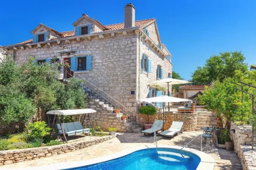 Villa Vicina - Historic Stone Villa with Pool & Sea Views I Milna - 4-Star