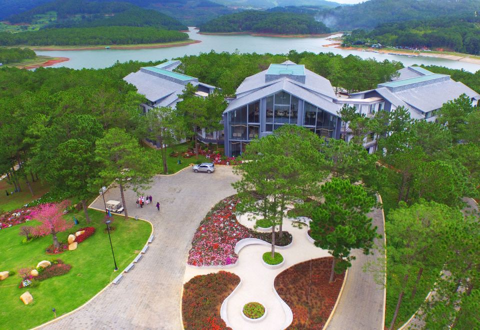 Terracotta Hotel and Resort Dalat lakeside pine peninsula and manicured floral gardens