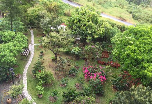 쉬에시 빌라의 따뜻한 느낌의 리셉션 공간