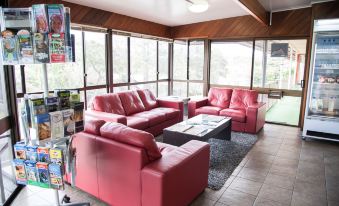a living room with multiple couches and chairs arranged in various positions , creating a cozy and inviting atmosphere at Murwillumbah Motor Inn