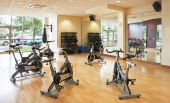 a well - equipped gym with various exercise equipment , such as treadmills , stationary bikes , and weight machines at Holiday Inn Aylesbury