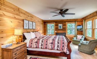 Modern Cedar Log Cabin w Hot Tub by RedAwning