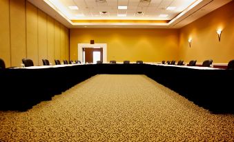 a large conference room with multiple rows of chairs arranged in a semicircle around a long table at Civana Wellness Resort & Spa