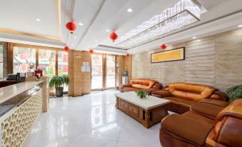 The lobby is clean and modern, offering ample space for business or corporate purposes at Famen Temple Hotel