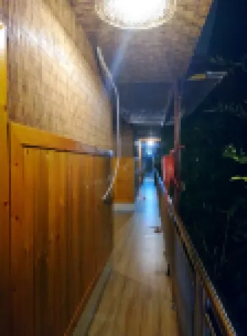 Libo small bridge flowing water farmhouse