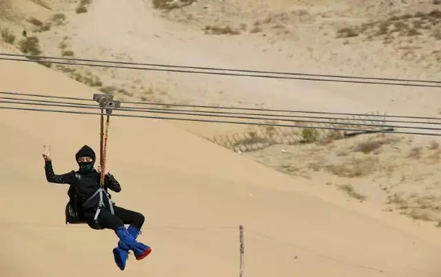 Ziplining in Ordos