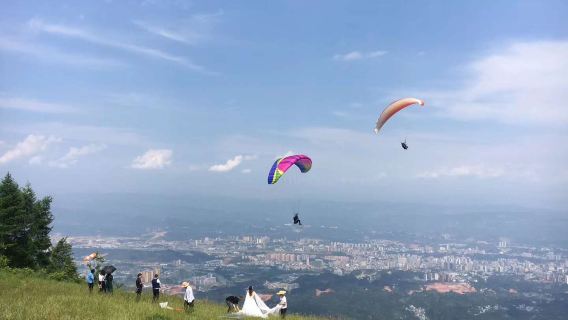 河源弗萊滑翔傘飛行俱樂部滑翔傘飛行體驗【專業教練帶飛+贈送GOPRP視訊拍攝】
