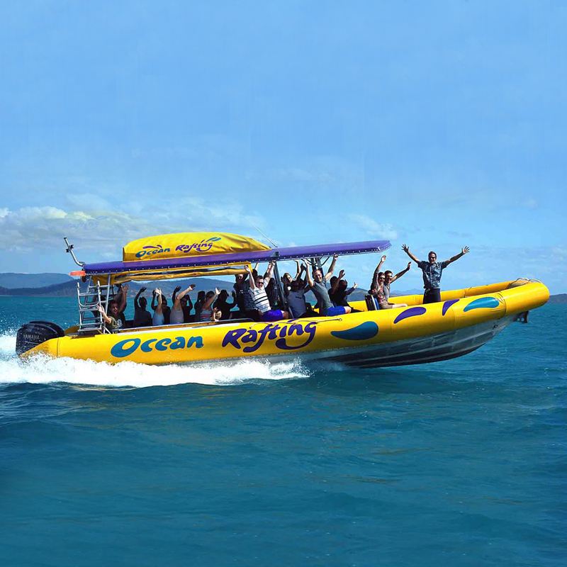 Tour di un giorno in motoscafo alle Isole Whitsunday, Australia, con volo panoramico sulla Barriera Corallina a forma di cuore e spiaggia di Whitehaven, incluso trasferimento.