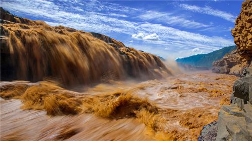 Hukou Waterfall tourist area of the Yellow River