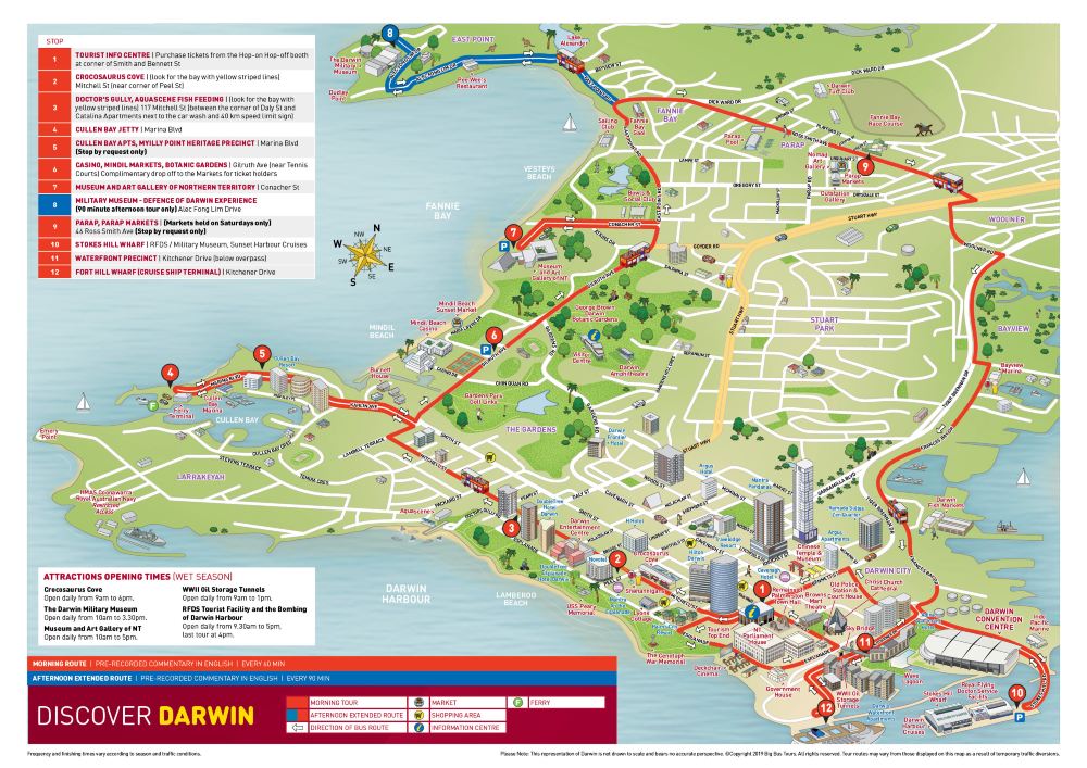 Darwin Bus Route 4 Map Darwin Attraction Combo: Crocosaurus Cove, Sunset Cruise, Rfds Tourist  Facility & Big Bus | Trip.com