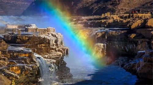 Hukou Waterfall tourist area of the Yellow River