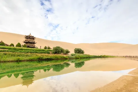 Mingsha Mountain And Crescent Spring