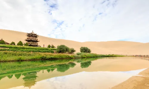 Mingsha Mountain And Crescent Spring