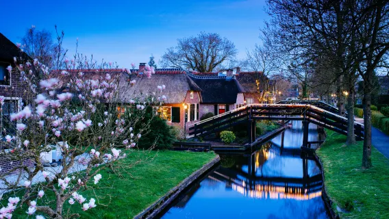 Tour di un giorno al villaggio di Giethoorn e al villaggio dei mulini a vento di Amsterdam in Olanda [piccolo gruppo di 8 persone, trasferimento dall'hotel incluso]