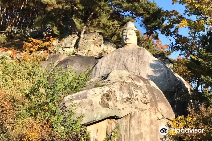 Rock-carved Standing Buddha